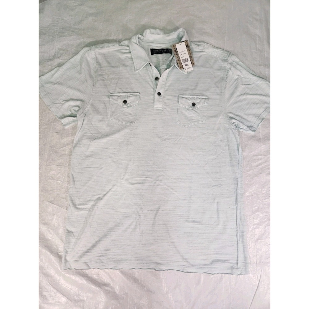 New Retrofit Mens Casual Polo Shirt XXL Light Blue Short Sleeve 2XL Light NWT